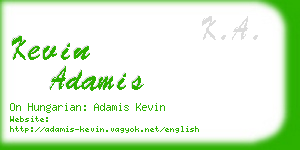 kevin adamis business card